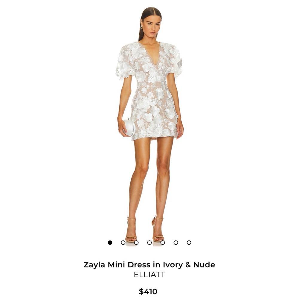 Elliatt Zayla Mini Dress in Ivory and Nude